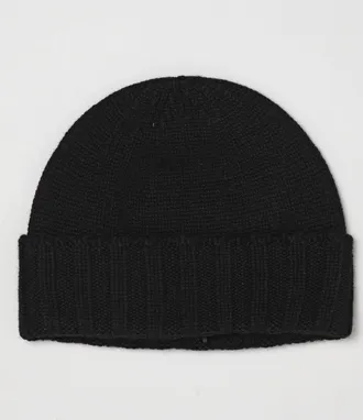 Drumohr Pure Cashmere Rib-Knit Beanie Hat with Cuff