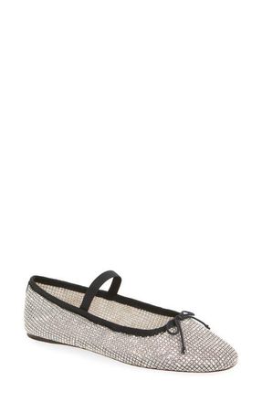 Loeffler Randall Leonie Crystal Mesh Mary Jane Flat at Nordstrom, Size 8.5