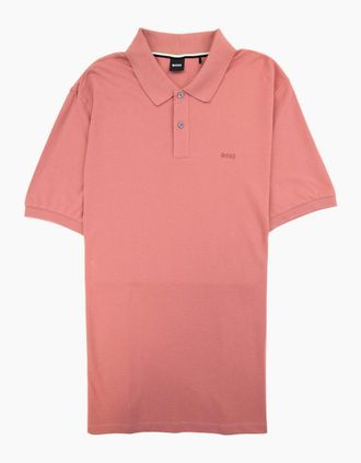 HUGO BOSS Mens Hugo Boss Pallas Embroidered Logo S/s Polo Light Red 692 - Orange - Size: 42