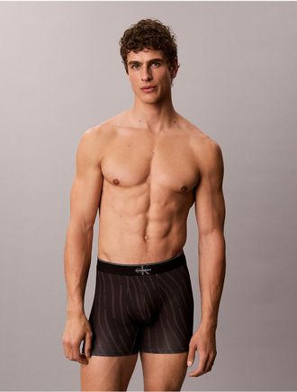Calvin Klein Mens Graphic Monogram Microfiber Stretch Boxer Brief - Black - XL