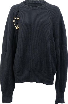 Versace Oversized Safety Pin Sweater in Black Wool