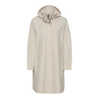 Camel Active Stijlvolle Jas met Capuchon en Zakken - Dames - Parka Jassen - Beige - M - Katoen - Jassen
