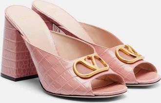 Valentino Garavani VLogo croc-effect leather mules