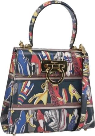 Ferragamo Pre-owned Schoudertas - Dames - Vintage Handtas - Veelkleurig - ONE Size - Leer - Vintage