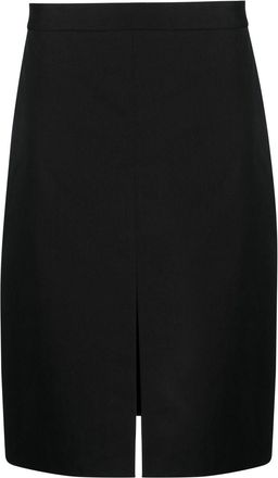 The Row Benson midi skirt - women - Cotton/Spandex/Elastane/Cashmere - 0 - Black