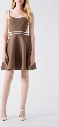 Guess Mirage Knit Fit & Flare Dress in Dark Beige at Nordstrom, Size X-Small