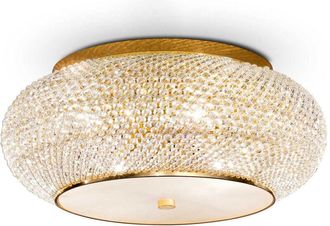 Ideal Lux Ideal Lux - Pasha - 10 Light Plaf&oacute;n De Techo Dorado Con Cristales, E14