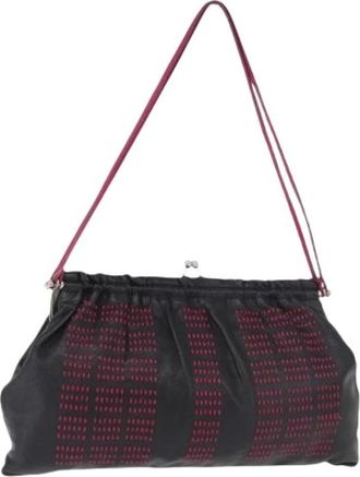 Miu Miu Pre-owned Leren Schoudertas - Dames - Vintage Schoudertas - Zwart - ONE Size - Leer - Vintage