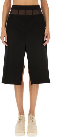 Stella McCartney Black Solid Midi Skirt