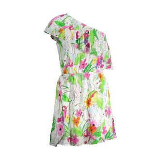 Desigual Korte Jurk met &Eacute;&eacute;n Schouder - Dames - Korte kleedjes - Veelkleurig - S - Leer - Kleedjes