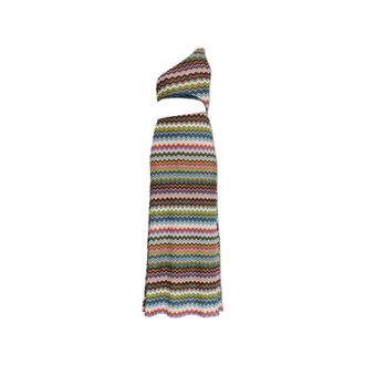 Missoni Maxi Dresses, female, Multicolor, Size: XS One-shoulder Dress