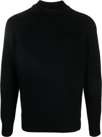 Zanone mock-neck fine-knit jumper - men - Virgin Wool - 54 - Black