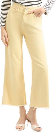 Veronica Beard Taylor Cropped Wide-Leg Jean In Chamomile