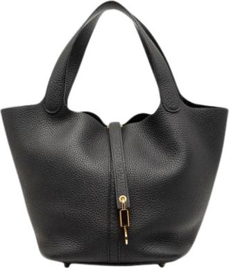Herm&egrave;s Pre-owned Picotin Lock 22 - Dames - Vintage Tas - Zwart - ONE Size - Leer - Vintage