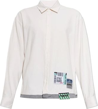 Dsquared2 Camicia in Cotone con Patch Logo - - Shirts - Uomo - Beige - L