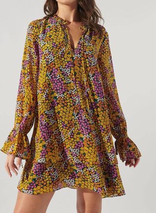 Sugarlips Hitachi Floral Karyssa Double Layer Trapeze Dress In Jewel Tone