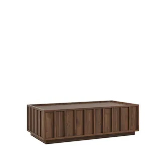 Klast Mesa de centro fija efecto madera nogal 120 cm x 37 cm