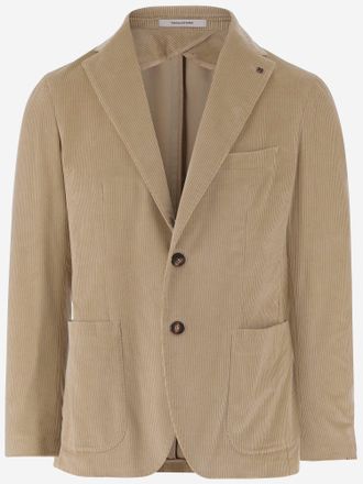 Tagliatore Single Breasted Jacke in Stretch -Baumwoll -Samt