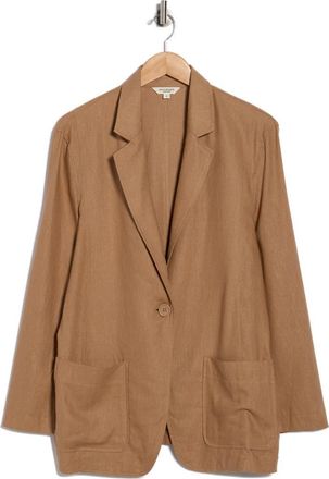 Max Studio One Button Blazer in Mocha at Nordstrom Rack, Size X-Large
