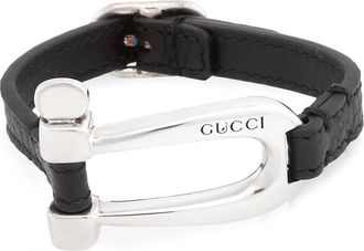 Gucci Stirrup Motif Horsebit Symbols Bracelet, Size 17