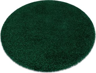 RugsX Rugsx - Alfombra Soffi Circulo Shaggy 5cm Botella Verde Green Circulo 160 Cm