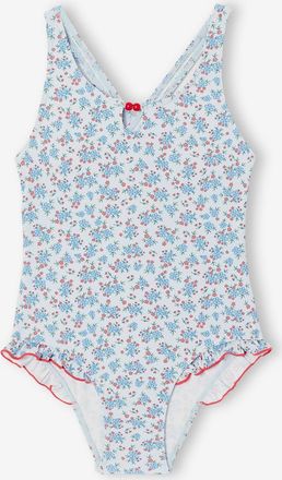 Vertbaudet Badeanzug Retro-Look mit Blumen M&auml;dchen himmelblau
