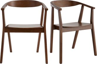Miliboo Set De 2 Sillas N&oacute;rdicas De Madera Oscura Bahia