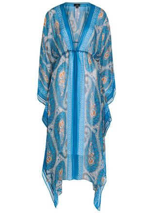 Etro Paisley-print Chiffon Maxi Kimono Dress - Blue - One Size