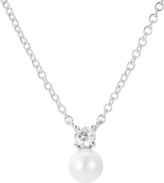 Untamed Petals Sloane Pearl and Crystal Necklace in Metallic Silver at Nordstrom