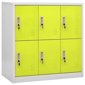 Berkfield Home Locker Cabinet Light Grey & Green 90x45x92.5 cm Steel