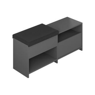 Dmora Mueble Zapatero Nuri, Armario Para 8 Pares, 1 Estante, 2 Puertas, 120x41x51h Cm Negro Antracita