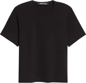 Ashlyn Dondi Half Sleeve T-Shirt in Black at Nordstrom, Size X-Small