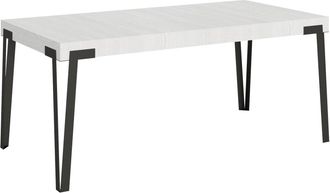 Itamoby Mesa extensible 90x200/304 cm efecto madera fresno blanco, hierro