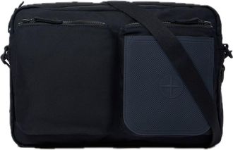 Stone Island Nylon Panama Crossbody Bag with Pockets Navy Blue L2S1592000-06S0391-V0020