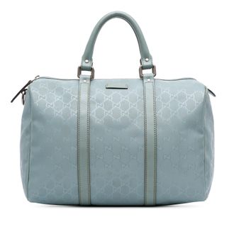 Gucci Pre-owned Womens Boston Handbag Monogram - Light Blue Textile - One Size