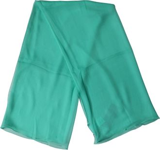 Dolce & Gabbana Light Green Silk Neck Wrap Foulard 131cm x 126.5cm Womens Scarf