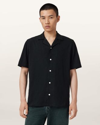 AllSaints Robson Short Sleeve Ramskull Shirt