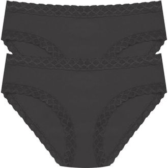 Natori Bliss Cotton Girl Brief 2-Pack in Coal at Nordstrom, Size X-Large
