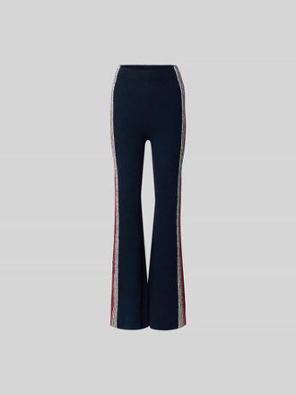 Paco Rabanne Flared Fit Stoffhose in Strick-Optik in Marine, Gr&ouml;&szlig;e L