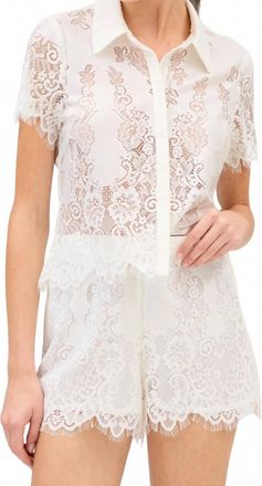 Allison New York Sparrow French Lace Shorts In White
