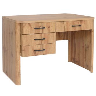 Hhg [nunca Usado] Escritorio Hhg-776, Mesa De Oficina Y De Ordenador, 4 Cajones De Mdf, 78 X 110 X 60 Cm, Acabado Roble Wotan