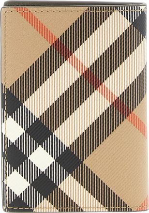 Burberry Check Pattern Card Case - Beige