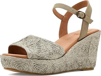 Gentle Souls Nevio Womens Wedge Shoes Silver Sage Raffia : 6.5 M, Leather