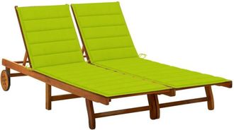 vidaXL Vidaxl - Tumbona De Jard&iacute;n 2 Personas Y Cojines Madera Maciza De Acacia