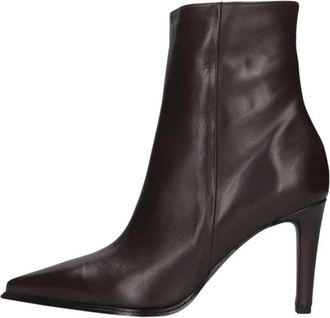 Notre-V 8939 Enkellaarsjes - Dames - Laarzen met Hak - Bruin - 43 EU - Schoenen
