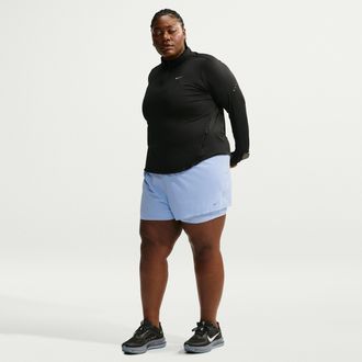 Nike Womens Swift Dri-FIT Mid-Rise 2-in-1 Running Shorts (Plus Size) in Blue | HQ8755-468