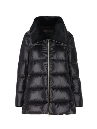 Herno Black Quilted Shirt Collar Jacket
