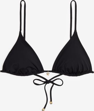 H&M Wattiertes Triangel-Bikinitop - Schwarz