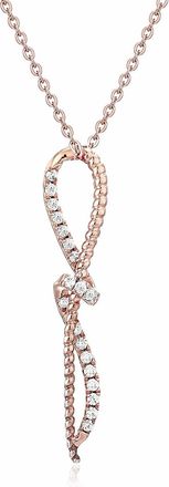 Vir Jewels 1/6 cttw Diamond Knot Pendant In 14K White and Rose Gold with Chain