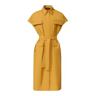 Fabiana Filippi Shirt Dresses, female, Yellow, Size: L Cotton Dress